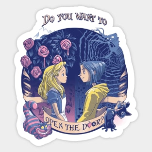 Coraline & Alice "Open the door" Sticker